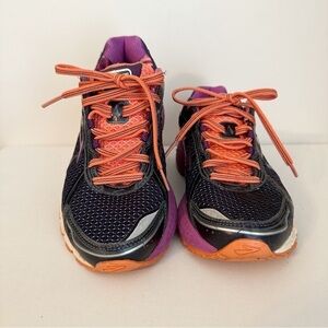 Brooks Adrenaline GTS 15 Flextra Black Orange Purple Running Shoes - Size 7.5
